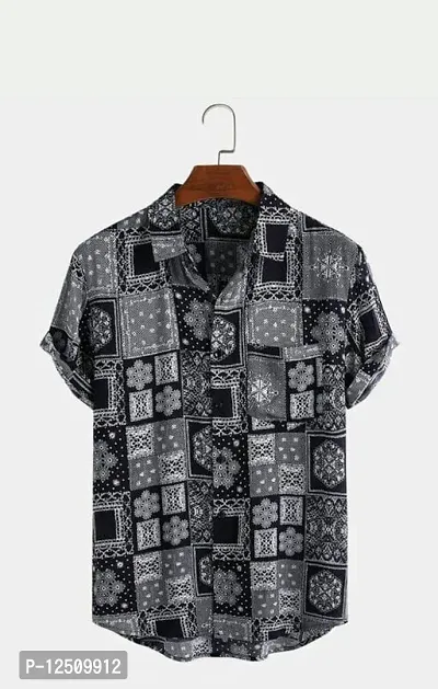 Reliable Multicoloured Cotton Blend Printed Short Sleeves Casual Shirts For Men-thumb0