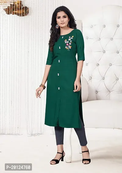 Classic Cotton Blend Printed Kurtis for Women's-thumb0