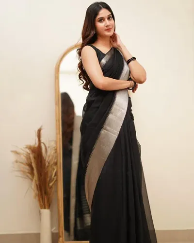 Attractive Chanderi Cotton Saree with Blouse piece 