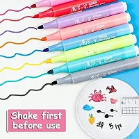 Krupanidhi 8 Colors Doodle Pen Children's Colorful Marker Pen Magical Water Painting Pen Easy -To-Wipe Dry Erase Whiteboared Pen Doodle Water Floating Pen-thumb1