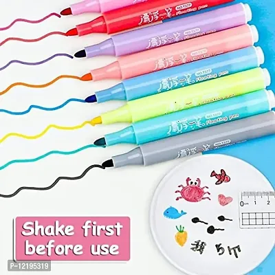 Krupanidhi 8 Colors Doodle Pen Children's Colorful Marker Pen Magical Water Painting Pen Easy -To-Wipe Dry Erase Whiteboared Pen Doodle Water Floating Pen-thumb2