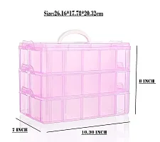 Krupanidhi 3 Layers 30 Grids Plastic Square Organizer Box - Space- 15x15x13cm and Layer Height - 4.5cm/1.8inch-thumb1