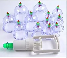 krupanidhi 12 Cupping Cups Bio Magnetic Traditional Chinese Therapy Cupping Set Household Pull Out Vacuum Cupping Kit Medical Cupping Set Suction Acupuncture with Extension Tube-thumb2