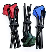 Folding Tripod Stool Portable Four Leg Fishing Stool for Outdoor Camping (Multi Color)-thumb1