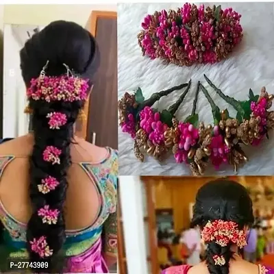 Artificial Flower For Hair Veni Gajra Brooch Bridal Accessories Set-thumb0