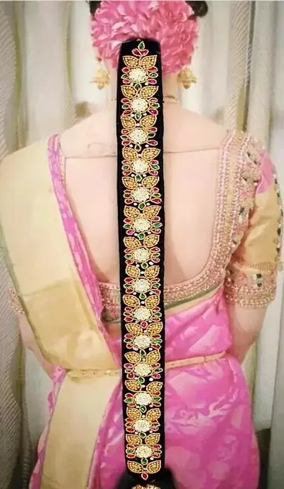 Classy Maggam Work Poola Jada for Wedding Bridal