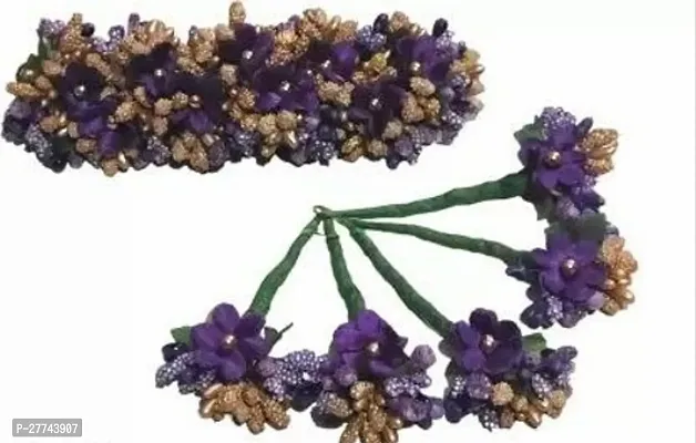 Purple small size floral Gajra Hair Accessory Gajra Set-thumb0