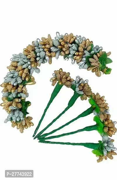 Artificial flower for hair veni gajra brooch bridal accessories set