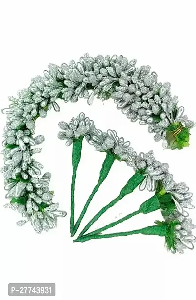 Artificial flower for hair veni gajra brooch bridal accessories Set-thumb0