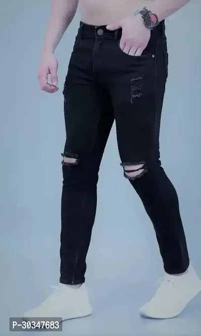 Stylish Black Denim Jeans for Men-thumb2