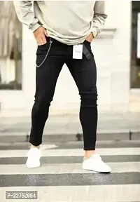 Trendy Denim Black Solid Jeans For Men-thumb1