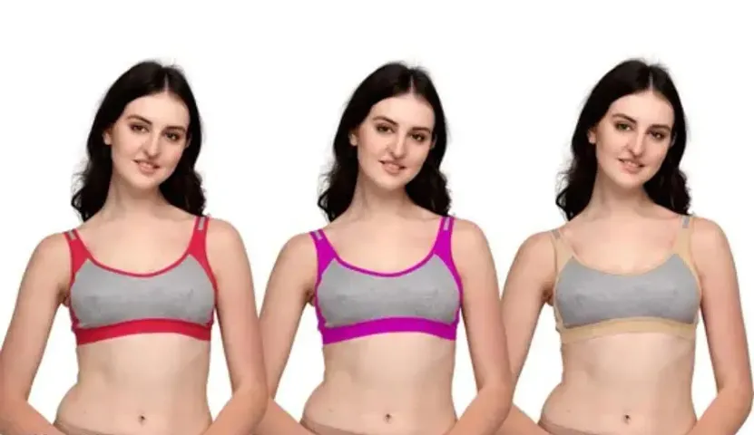 Finders SHREENATHJI Enterprise Women's Non-Padded Non-Wired Bra Pack of 3