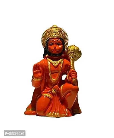 Hanuman Ji Ki Murti in Blessing Posture with Gada Sitting Lord Balaji Bajrangbali Sankat Mochan Bhagwan Idol for Temple car Dashboard Home Decor Statue Gift