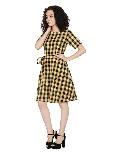 Small Checks Midi Dresses