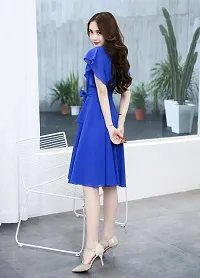 Stylish Georgette Blue Solid Dress For Women-thumb2