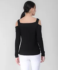 Trendy Women Black Cold Shoulder Top-thumb1