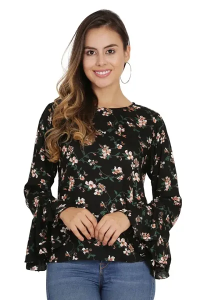 Women Floral Bell Sleeves Top