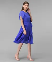 Stylish Georgette Blue Solid Dress For Women-thumb2