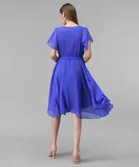 Stylish Georgette Blue Solid Dress For Women-thumb3