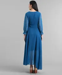 Stylish Georgette Blue Solid Dress For Women-thumb3