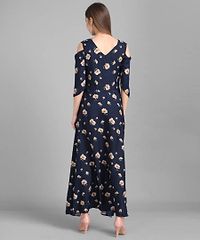 Stylish Georgette Navy Blue Printed Dress For Women-thumb3