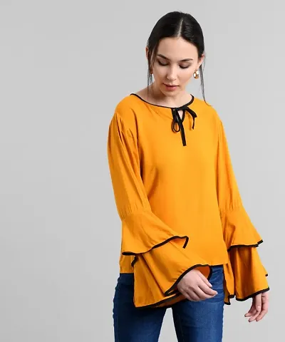 Trendy Ruffle & Bell Sleeves Tops