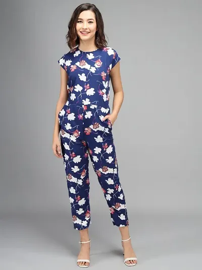 Trendy Printed Crepe Jumpsuits for Women