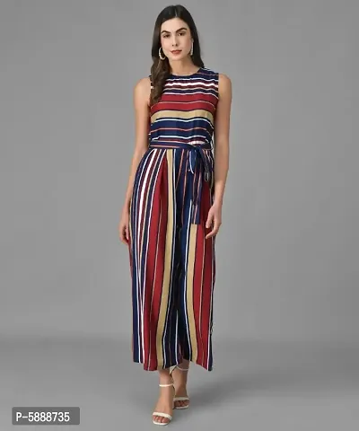 Women  Striped  Multicolour  Fit n Flare Jumpsuits-thumb0