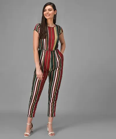 Women Striped n Straight Leg Jumpsuits