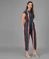 Women Striped Maroon n Green Straight Leg Jumpsuits-thumb1