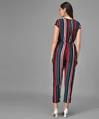 Women Striped Maroon n Green Straight Leg Jumpsuits-thumb2