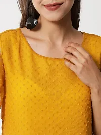 Vivient women yellow dotted  cold shoulder top-thumb2