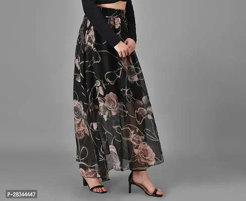 Elegant Printed Georgette Skirt For Women-thumb3