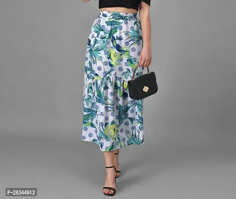 Trendy  Floral Print Crepe Skirt For Women