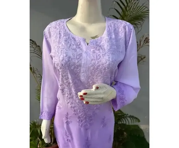 Traditional Embroidered Mulmul Kurta For Women