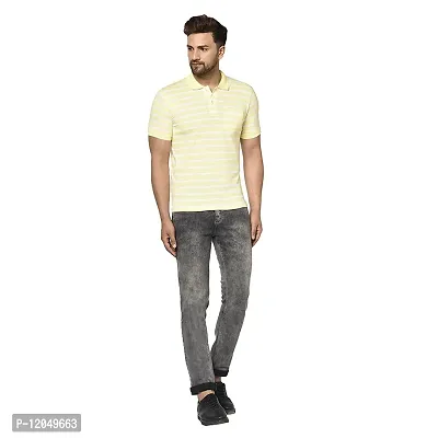 QUEMICTION Striped Polo T-Shirt for Men -Yellow (Medium)-thumb3