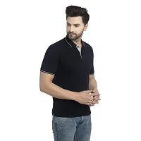 QUEMICTION Solid Polo T-Shirt for Men -Black (Size-L)-thumb1