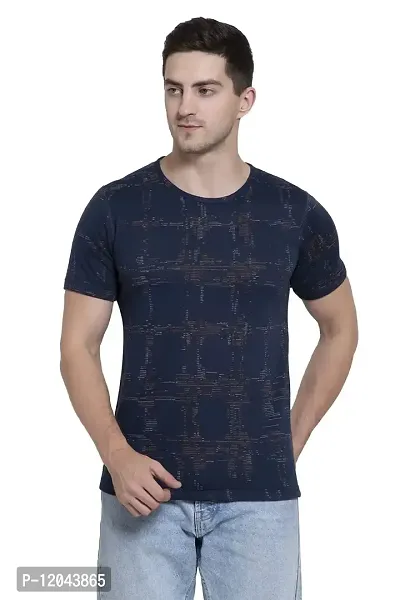 QUEMICTION Regular Fit Round Neck Reversible T-Shirt for Men Navy (Size M)-thumb0