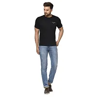 QUEMICTION Solid Round Neck T-Shirt for Men -(Black) (Size-M)-thumb2