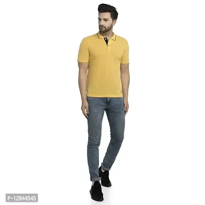 QUEMICTION Solid Polo T-Shirt for Men -(Yellow) (Size-2XL)-thumb3