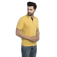 QUEMICTION Solid Polo T-Shirt for Men -(Yellow) (Size-M)-thumb1