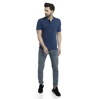 QUEMICTION Solid Polo T-Shirt for Men -Denim (Size-2XL)-thumb2