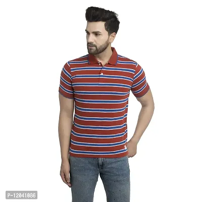 QUEMICTION Polo T-Shirt for Men - Rust (Size-L)