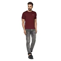 QUEMICTION Solid Round Neck T-Shirt for Men -{Maroon} {Size-XXL}-thumb2