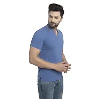 QUEMICTION Solid Polo T-Shirt for Men -{Sky Blue} {Size-XL}-thumb1