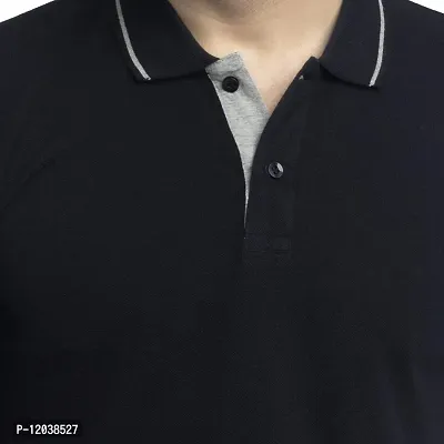 QUEMICTION Solid Polo T-Shirt for Men -Black (Size-M)-thumb4