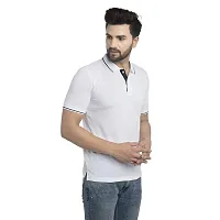 QUEMICTION Solid Polo T-Shirt for Men -White (Size-2XL)-thumb1