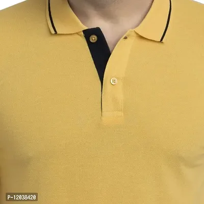 QUEMICTION Solid Polo T-Shirt for Men -(Yellow) (Size-M)-thumb4