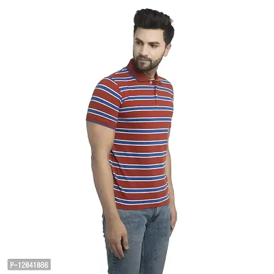 QUEMICTION Polo T-Shirt for Men - Rust (Size-L)-thumb2