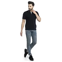 QUEMICTION Solid Polo T-Shirt for Men -Black (Size-M)-thumb2